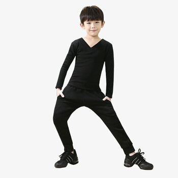 儿童舞蹈服秋冬男童长袖练功服幼儿拉丁舞套装小男孩中国舞形体服加绒