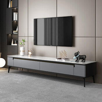 娇梦思意式轻奢岩板电视柜茶几组合薄30cm小户型客厅现代简约电视柜 2