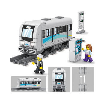 乐高教育城市和谐号复兴号铁列车火车积木拼装男孩 灰色 诚都地铁1号