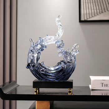 赟娅现代轻奢风生水起摆件玄关酒柜办公室感创意装饰乔迁新居礼品风生