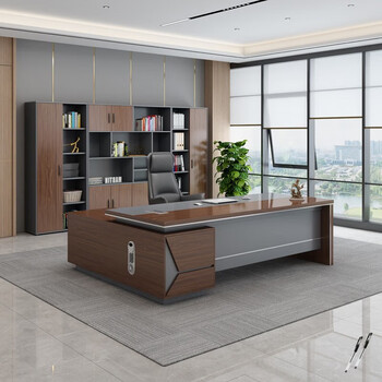 贵丘轻奢老板办公桌椅组合经理总裁主管桌简约现代大班台办公桌董事长