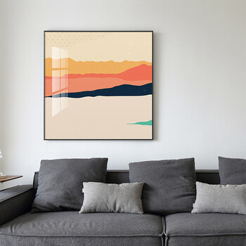 墙挂画北欧书房玄关画走廊壁画过道晶瓷画创意油画a款铝合金画框50