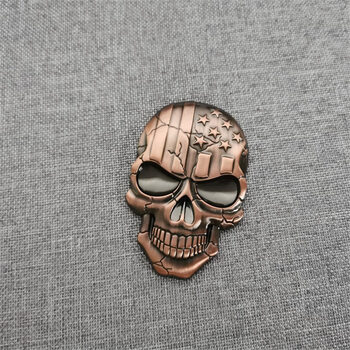 适用于哈雷电动车摩托汽车金属标贴骷髅头哈雷贴标改装装饰标志美国