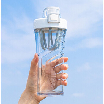 膳魔师摇摇杯运动水杯健身蛋白粉奶昔塑料杯魔膳师随手杯子710ml白色