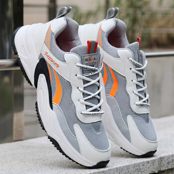 李宁春夏季新特大号大码男鞋男士运动鞋464748码透气网面休t168灰桔色