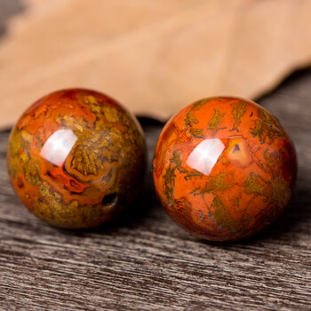 可颖无优化北票战国红圆珠单珠玛瑙散珠 多宝手串星月菩提佛珠配饰