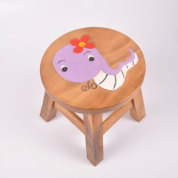 豪优锐泰国实木创意可爱凳子卡通小板凳动物凳换鞋凳原木椅子小矮凳蛇