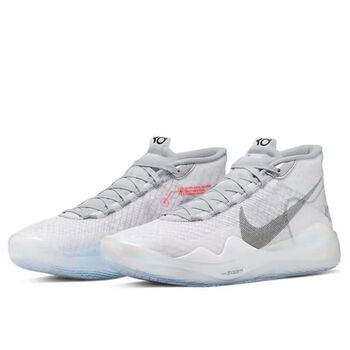 杜兰特12代篮球鞋首发黑白全明星kd12战靴耐磨运动鞋 杜兰特12-白灰