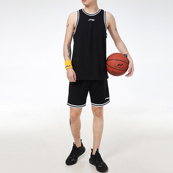 李宁运动套装篮球服男球衣韦德系列运动套装 黑色黑白织带 3xl/190