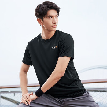 361度短袖t恤男夏吸湿速干情侣舒适透气健身运动训练服 级黑(男款)