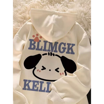 尼女童学生连帽卫衣可爱卡通帕恰狗加绒加厚宽松中大童拉链外套潮15