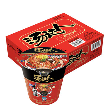 统一汤达人 韩式辣牛肉汤面 方便面 82克*12杯 整箱装 韩式辣牛肉