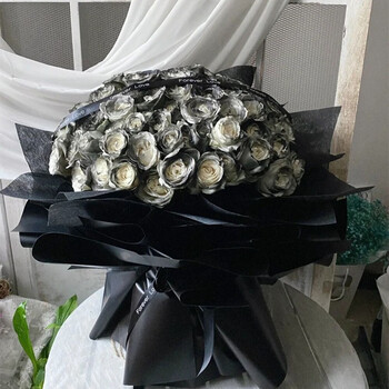 花与千寻鲜花速递配黑骑士玫瑰花束生日表白祝福礼女友老婆全国同城