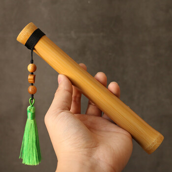 天然纯手工打磨实心老玉竹手把件文玩手持小竹棍把玩实心竹节手 