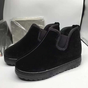 呢子面棉鞋 东北棉鞋加厚加绒男女高帮中老年保暖鞋呢子面元宝鞋防滑