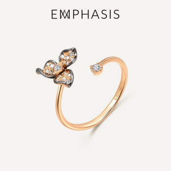 EMPHASIS 艾斐诗Symphony「颂」系列18K红黑分色黄金钻石戒指 91798R 15圈
