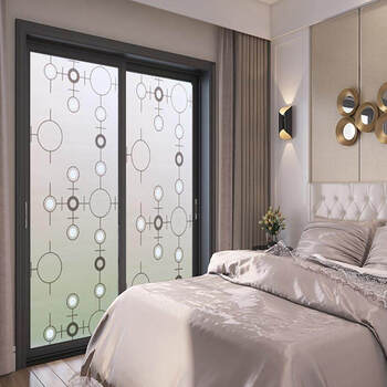 2022新款印花磨砂玻璃贴上的带胶纸花推拉门贴纸玻璃贴磨砂防水房间