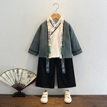 欧玉诗汉服男孩儿童民族服装男童古装中小童传统服饰小男孩唐装中国风