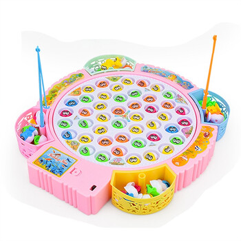 男女孩26岁钓鱼玩具子互动宝宝电动旋转磁性捕鱼捞鱼玩具充电版加大号