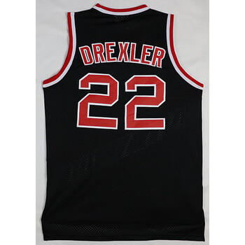 球衣 开拓者队22#德雷克斯勒 25#科尔西复古网眼刺绣篮球服 黑色 22