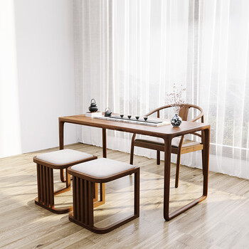 小型茶桌茶桌 小型新中式实木禅意茶桌椅组合家用小茶台阳台小茶桌