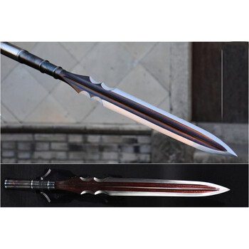 剑刀古剑龙i泉市花纹钢赵云枪霸王枪红缨枪头宝刀剑兵i器武术长i枪
