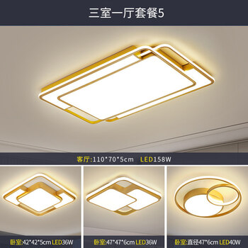 小米(mi)生态米家通用简约现代客厅灯智能金色三室两厅轻奢吸顶灯全屋