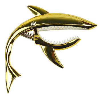 capo金属移调夹转调器电木吉它配件调音创意鲨鱼定制款 二代亮金色