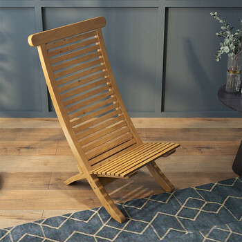 雷动夏季折叠躺椅实木椅阳台家用椅沙滩凉椅老人休闲逍遥椅柏木靠背椅