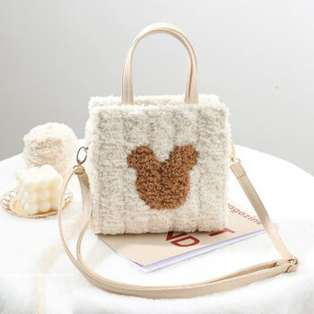 给女朋友织包毛线包包手工编织包包毛线diy材料包自制网格小熊包手缝