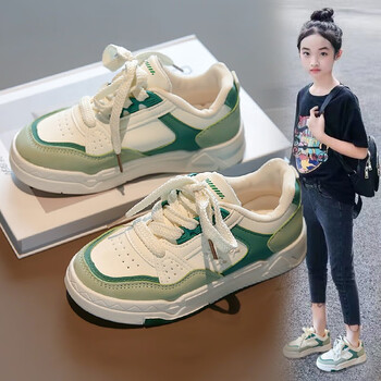 比牧巴女童鞋子6春秋防水9中大童运动鞋10百搭12女孩休闲板鞋15岁学生