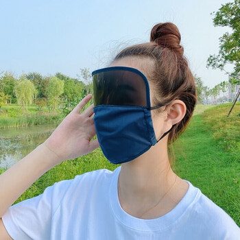 防油烟口罩护眼睛一体棉口罩脸防护面屏防雾霾防油烟溅油面罩棉布带