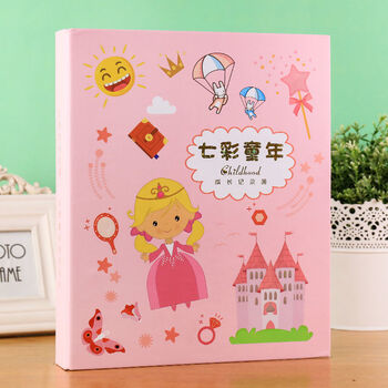 a4幼儿园成长纪念册儿童相册diy手工制作小学生卡通幼儿记录手册 公主