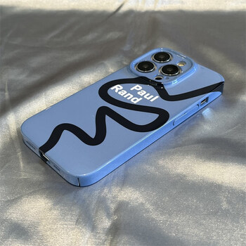 岚亨 苹果12promax手机壳男款镜头全包个性曲线蓝女款超薄iphone14/13