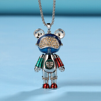 2022新款星际熊星际熊新款小熊项链彩色时尚水钻拼色毛衣链盲盒不支持