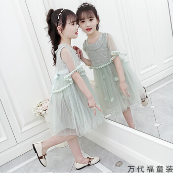 九岁小女孩穿的夏天裙子女童夏季连衣裙2019新款儿童夏装中大童洋气