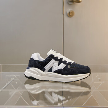 574运动鞋男鞋跑步鞋女厚底增高鞋子春夏季老深蓝42