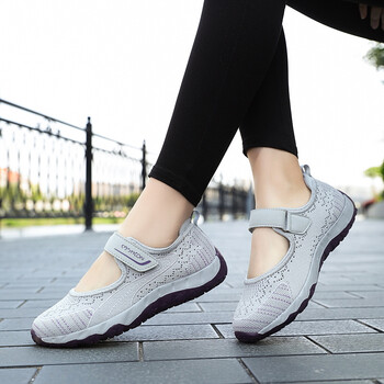 斯凯奇skechers老人鞋女夏透气网面妈妈鞋软底凉鞋中老年人健步鞋女