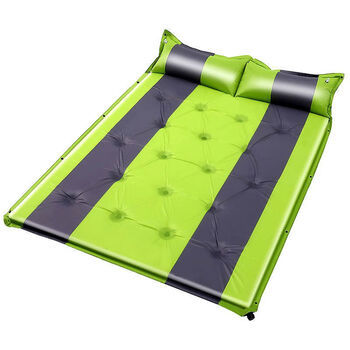 野营防潮垫自动充气床垫户外2三人4双人睡垫露营野外地垫子气垫床 c绿