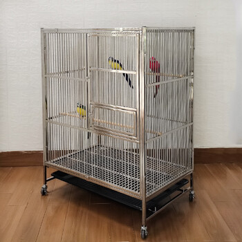 不锈钢金钢鹦鹉鸟笼中号画眉鹩哥宠笼金属大型笼子大型鹦鹉笼 定制