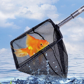 憨憨宠鱼捞捞鱼网兜大中小型不锈钢可伸缩渔网捞养鱼专用鱼缸配件工具