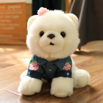 璐凯迪小狗玩偶可爱狗狗博美犬茶杯犬公仔毛绒玩具娃娃