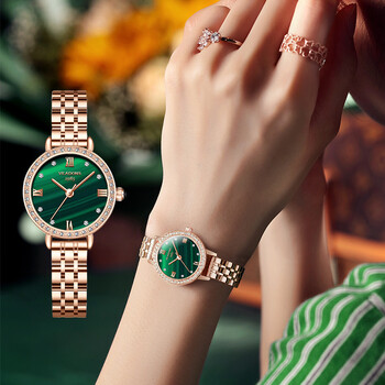 威顿(veadons)小绿表女士手表时尚气质轻奢防水实用女表生日礼物女送