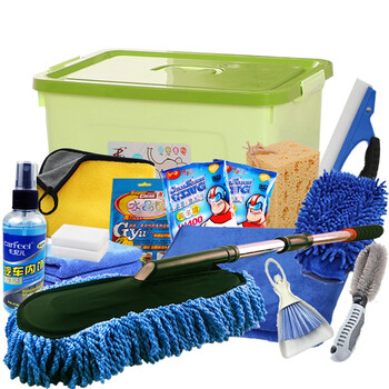 素界洗车工具套装组合家用洗车套装擦车布鹿皮巾拖把汽车清洁用品收纳