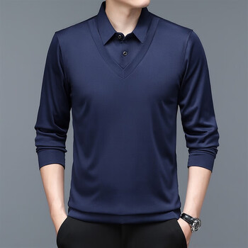 利郎lilanz官方旗舰店高端男士长袖t恤衬衫领有领中年polo衫商务休闲