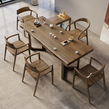 现代简约实木茶桌椅组合特制办公室泡茶桌功夫茶桌禅意家用原木小茶台