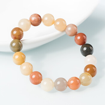 卡涵新疆金丝玉手串10mm戈壁玉黄玉简约女款手链玉石玉器 10mm金丝玉