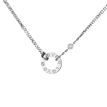 【买手代购】cartier卡地亚项链女 love项链镶嵌2颗钻石女士项链 b