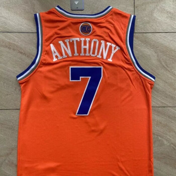 淘跃taoyue安东尼尼克斯队7号蓝色白色复古球服nba刺绣比赛队服篮球