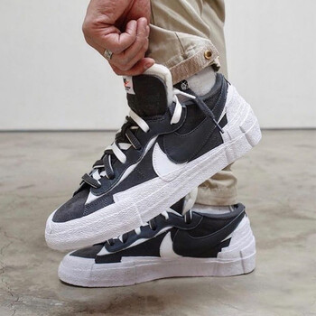 耐克nikeblazerlowxsacai联名解构低帮休闲板鞋dd1877002黑白405